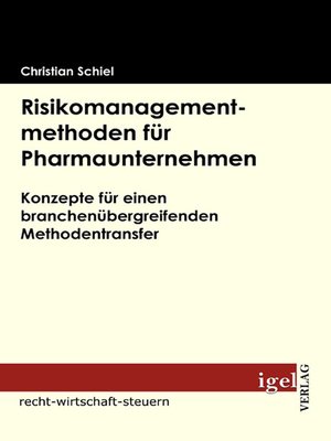 cover image of Risikomanagementmethoden für Pharmaunternehmen